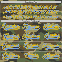 Load image into Gallery viewer, Custom Camo Light Blue-Gold Salute To Service Hockey Jersey
