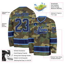 Load image into Gallery viewer, Custom Camo Navy-Light Blue Salute To Service Hockey Jersey
