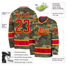 Load image into Gallery viewer, Custom Camo Red-Gold Salute To Service Hockey Jersey
