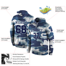 Load image into Gallery viewer, Custom Stitched Camo Navy-White Sports Pullover Sweatshirt Salute To Service Hoodie
