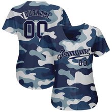 Load image into Gallery viewer, Custom Camo Navy-Gray Authentic Salute To Service Baseball Jersey
