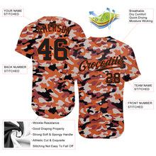 Load image into Gallery viewer, Custom Camo Black-Orange Authentic Salute To Service Baseball Jersey
