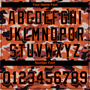 Custom Camo Black-Orange Authentic Salute To Service Baseball Jersey