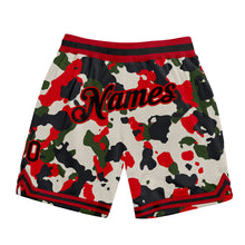 Load image into Gallery viewer, Custom Camo Black-Red Authentic Salute To Service Basketball Shorts
