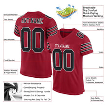 Load image into Gallery viewer, Custom Cardinal Black-White Mesh Authentic Football Jersey
