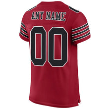Load image into Gallery viewer, Custom Cardinal Black-White Mesh Authentic Football Jersey
