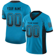 Load image into Gallery viewer, Custom Panther Blue Black-Gray Mesh Drift Fashion Football Jersey
