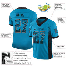 Load image into Gallery viewer, Custom Panther Blue Black-Gray Mesh Drift Fashion Football Jersey
