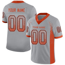 Load image into Gallery viewer, Custom Light Gray Orange-Navy Mesh Drift Fashion Football Jersey
