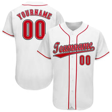 Load image into Gallery viewer, Custom White Red-Black Baseball Jersey
