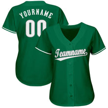 Load image into Gallery viewer, Custom Kelly Green White-Gray Baseball Jersey
