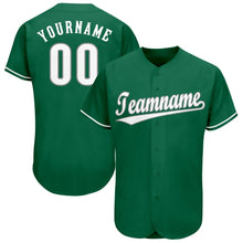 Load image into Gallery viewer, Custom Kelly Green White-Gray Baseball Jersey
