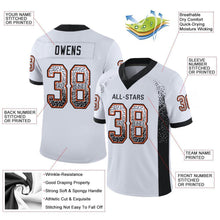 Load image into Gallery viewer, Custom White Black-Orange Mesh Drift Fashion Football Jersey

