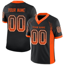 Load image into Gallery viewer, Custom Black Orange-White Mesh Drift Fashion Football Jersey
