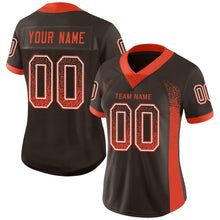 Load image into Gallery viewer, Custom Brown Orange-White Mesh Drift Fashion Football Jersey
