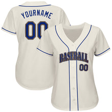 Load image into Gallery viewer, Custom Cream Royal-Gold Authentic Baseball Jersey
