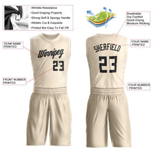 Load image into Gallery viewer, Custom Cream Black Round Neck Suit Basketball Jersey
