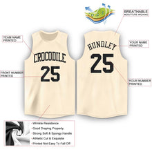 Load image into Gallery viewer, Custom Cream Black Round Neck Basketball Jersey
