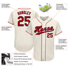 Load image into Gallery viewer, Custom Cream Red-Navy Authentic Baseball Jersey
