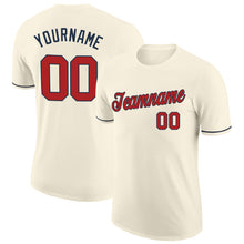 Load image into Gallery viewer, Custom Cream Red-Navy Performance T-Shirt
