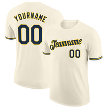 Load image into Gallery viewer, Custom Cream Navy-Gold Performance T-Shirt
