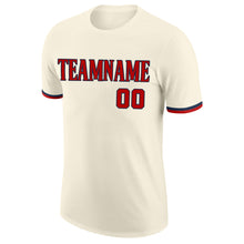 Load image into Gallery viewer, Custom Cream Red-Navy Performance T-Shirt
