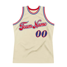 Load image into Gallery viewer, Custom Cream Royal-Red Authentic Throwback Basketball Jersey
