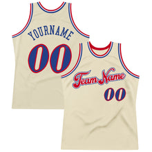 Load image into Gallery viewer, Custom Cream Royal-Red Authentic Throwback Basketball Jersey
