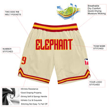 Load image into Gallery viewer, Custom Cream Red-Gold Authentic Throwback Basketball Shorts
