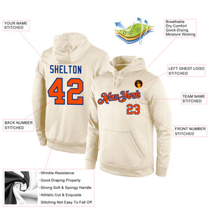 Custom Stitched Cream Orange-Royal Sports Pullover Sweatshirt Hoodie