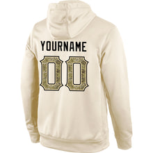 Load image into Gallery viewer, Custom Stitched Cream Camo-Black Sports Pullover Sweatshirt Hoodie
