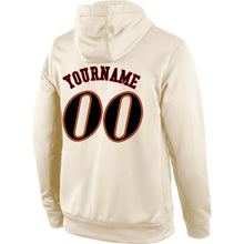 Load image into Gallery viewer, Custom Stitched Cream Black-Old Gold Sports Pullover Sweatshirt Hoodie
