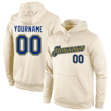 Load image into Gallery viewer, Custom Stitched Cream Royal-Gold Sports Pullover Sweatshirt Hoodie
