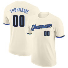 Load image into Gallery viewer, Custom Cream Blue-Black Performance T-Shirt
