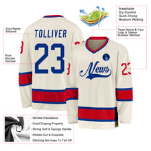 Load image into Gallery viewer, Custom Cream Royal-Red Hockey Jersey
