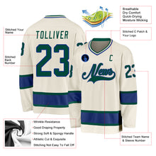 Load image into Gallery viewer, Custom Cream Green-Royal Hockey Jersey
