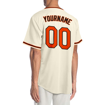 Custom Cream Orange Black-Old Gold Authentic Baseball Jersey