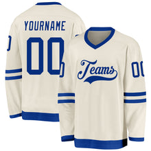 Load image into Gallery viewer, Custom Cream Royal Hockey Jersey
