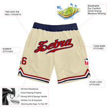 Load image into Gallery viewer, Custom Cream Red-Navy Authentic Throwback Basketball Shorts
