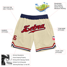 Load image into Gallery viewer, Custom Cream Red-Navy Authentic Throwback Basketball Shorts
