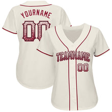 Load image into Gallery viewer, Custom Cream Crimson-Black Authentic Drift Fashion Baseball Jersey
