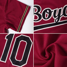 Load image into Gallery viewer, Custom Crimson Black-City Cream Authentic Throwback Rib-Knit Baseball Jersey Shirt
