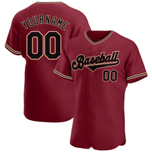 Load image into Gallery viewer, Custom Crimson Black-City Cream Authentic Baseball Jersey
