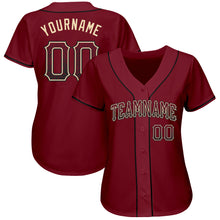 Load image into Gallery viewer, Custom Crimson Black-Cream Authentic Drift Fashion Baseball Jersey
