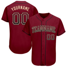 Load image into Gallery viewer, Custom Crimson Black-Cream Authentic Drift Fashion Baseball Jersey
