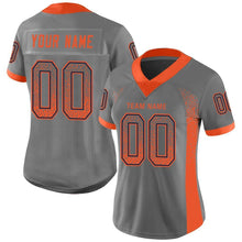 Load image into Gallery viewer, Custom Gray Orange-Navy Mesh Drift Fashion Football Jersey
