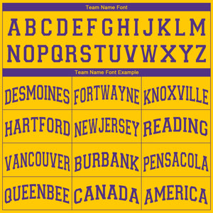 Custom Gold Purple V-Neck Basketball Jersey