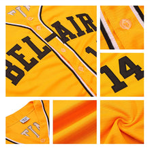 Load image into Gallery viewer, Custom Gold Black-White Authentic Baseball Jersey
