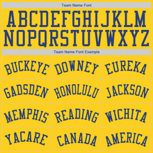 Load image into Gallery viewer, Custom Gold Royal-White Round Neck Rib-Knit Basketball Jersey
