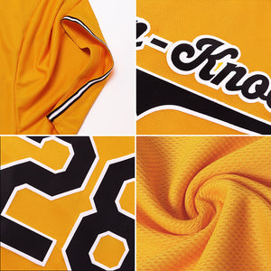 Custom Gold Royal-White Authentic Throwback Rib-Knit Baseball Jersey Shirt